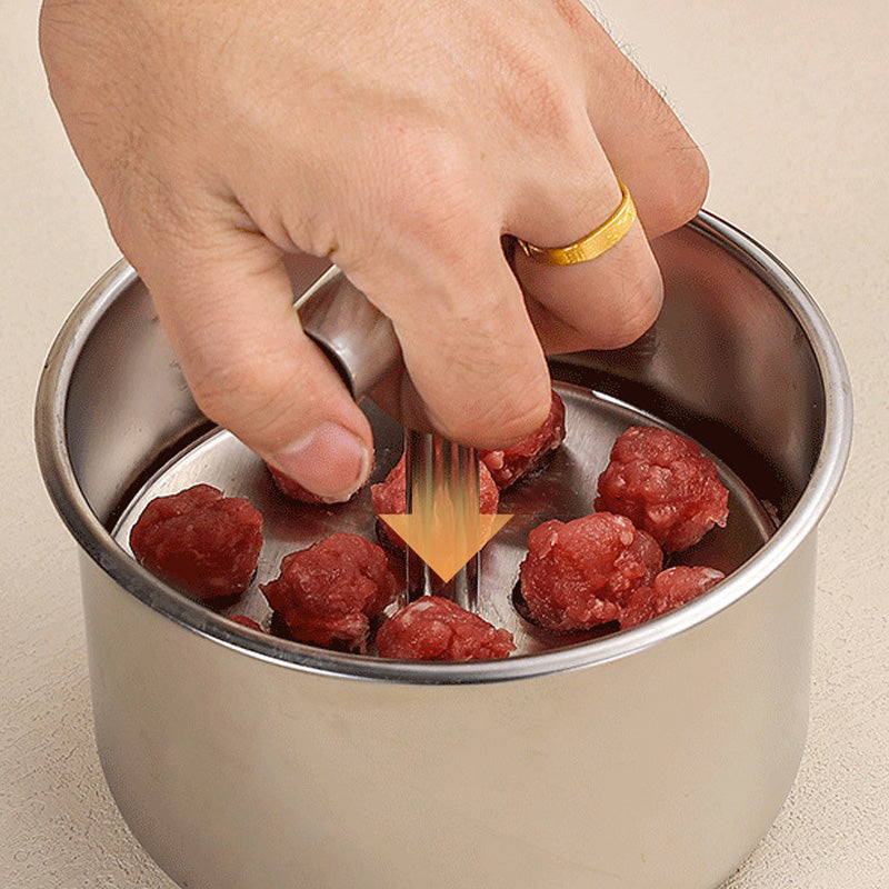 🥳2026 HOT SALE🥳💞50K+ SOLD! 🍲✨ 50% OFF! Stainless Steel Meatball Mould – 304 stainless steel, rust-resistant & long-lasting. 6 or 12 holes – perfectly uniform meatballs every time! 🥩💪