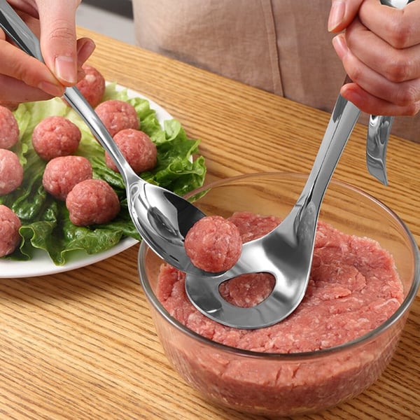 🥳2026 HOT SALE🥳💞50K+ SOLD! 🥩🍴 BUY 1 GET 1 FREE + 50% OFF! Meatball Spoon – Non‑stick, scoop & drain in one. No more messy hands – perfect meatballs in seconds! Only £6.99 – a must‑have kitchen gadget! 🎁✨