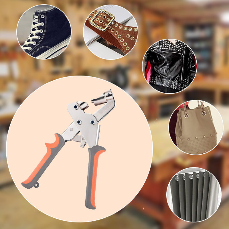 🥳2026 HOT SALE🥳💞50K+ SOLD! 🔧🔨 50% OFF! Eyelet Pliers Kit – Complete grommet punch set for tarpaulins, canvas & leather. Durable steel frame – punch through thick materials with ease! 🛠️✨