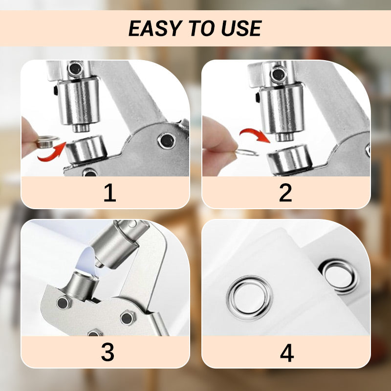 🥳2026 HOT SALE🥳💞50K+ SOLD! 🔧🔨 50% OFF! Eyelet Pliers Kit – Complete grommet punch set for tarpaulins, canvas & leather. Durable steel frame – punch through thick materials with ease! 🛠️✨