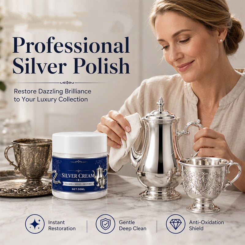 🥳2026 HOT SALE🥳💞50K+ SOLD! ✨🔧 50% OFF! Silver Shine Restoring Cream – Removes heavy tarnish & oxidation, restores mirror-like brilliance. Forms protective shield – keeps silver gleaming for weeks! 💎🛡️