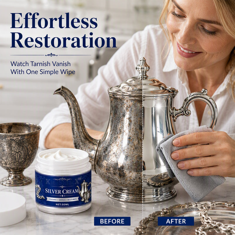 🥳2026 HOT SALE🥳💞50K+ SOLD! ✨🔧 50% OFF! Silver Shine Restoring Cream – Removes heavy tarnish & oxidation, restores mirror-like brilliance. Forms protective shield – keeps silver gleaming for weeks! 💎🛡️