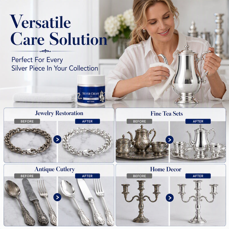 🥳2026 HOT SALE🥳💞50K+ SOLD! ✨🔧 50% OFF! Silver Shine Restoring Cream – Removes heavy tarnish & oxidation, restores mirror-like brilliance. Forms protective shield – keeps silver gleaming for weeks! 💎🛡️