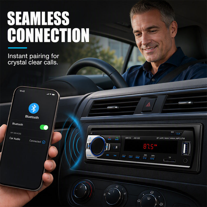 🥳2026 HOT SALE🥳💞50K+ SOLD! 🎵🚗 50% OFF! Bluetooth Car Radio – Bluetooth 5.0, dual USB & lossless audio (FLAC/APE). Hands-free calling, crisp sound – upgrade your drive! 📻✨