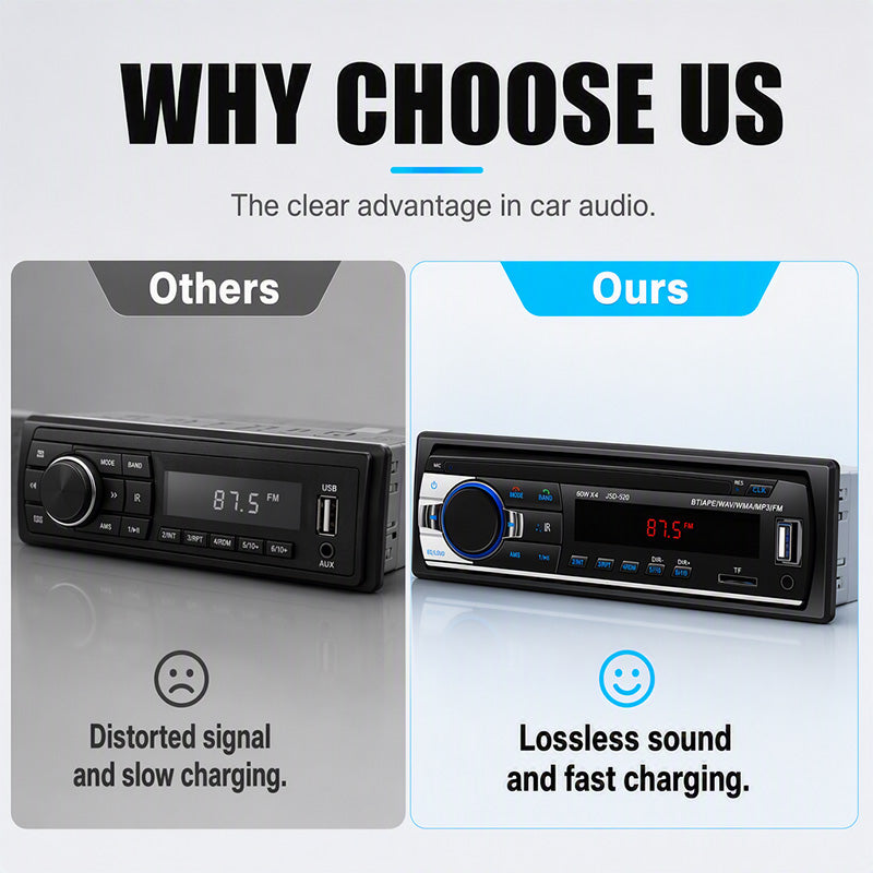 🥳2026 HOT SALE🥳💞50K+ SOLD! 🎵🚗 50% OFF! Bluetooth Car Radio – Bluetooth 5.0, dual USB & lossless audio (FLAC/APE). Hands-free calling, crisp sound – upgrade your drive! 📻✨