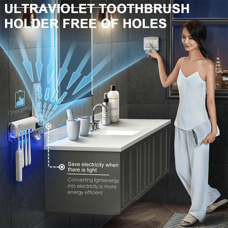 🥳2026 HOT SALE🥳💞50K+ SOLD! 🦷✨ LAST DAY – £9.99! Wall‑Mounted UV Toothbrush Sanitizer & Holder – 360° sterilisation, human induction sensor & wireless no‑drill install. Holds 4 toothbrushes + dental floss – a cleaner, healthier bathroom! 🧴🛡️