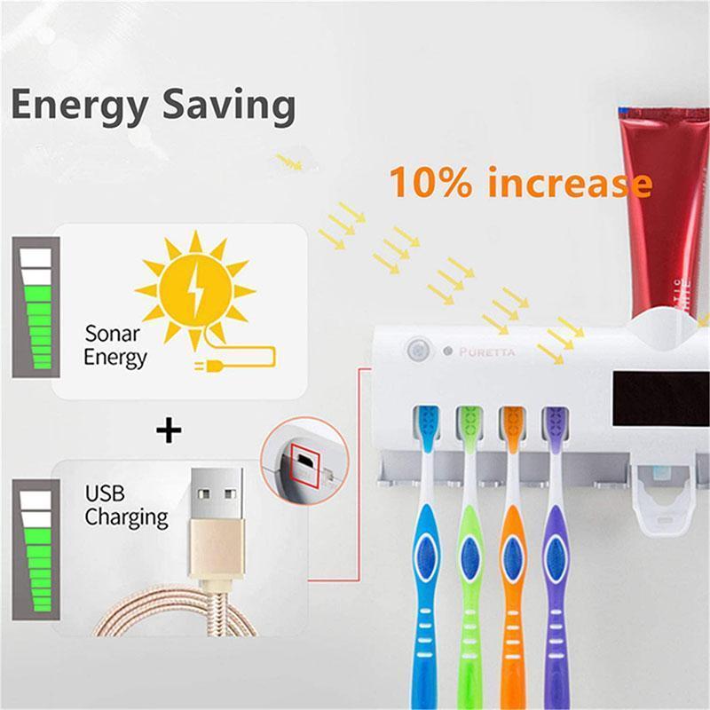 🥳2026 HOT SALE🥳💞50K+ SOLD! 🦷✨ LAST DAY – £9.99! Wall‑Mounted UV Toothbrush Sanitizer & Holder – 360° sterilisation, human induction sensor & wireless no‑drill install. Holds 4 toothbrushes + dental floss – a cleaner, healthier bathroom! 🧴🛡️
