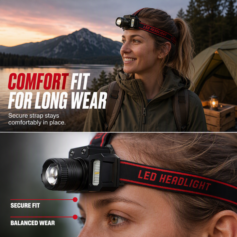 🥳2026 HOT SALE🥳💞50K+ SOLD! 🔦✨ 50% OFF! Rechargeable Motion Sensor LED Headlamp – wave control, zoomable, USB recharge, IPX waterproof. Hands-free for camping, hiking & emergencies! 🛡️💪