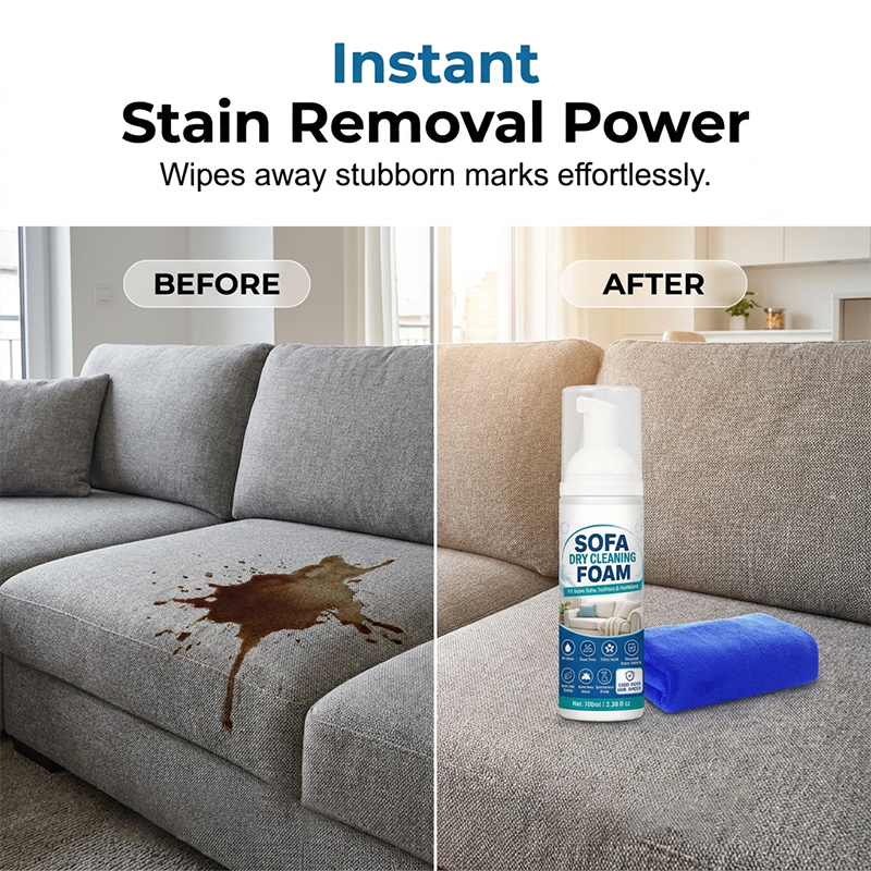 🥳2026 HOT SALE🥳💞50K+ SOLD! 🛋️✨ 50% OFF! No-Rinse Sofa Dry Cleaning Foam – Instant stain eraser, lifts dirt & odours without water. Ultra-fine bubbles penetrate deep – no rinsing, no vacuuming! 🧼💪
