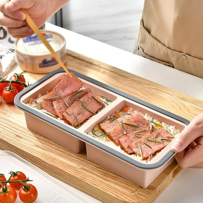 🥳2026 HOT SALE🥳💞50K+ SOLD! 🍱🥗 50% OFF! Silicone Meal Prep Container – divided compartments keep flavors separate – no more mixed-up tastes! Freezer-to-oven safe, clear lid for easy spotting. Perfect for portion control & healthy eating! 🧊🔥