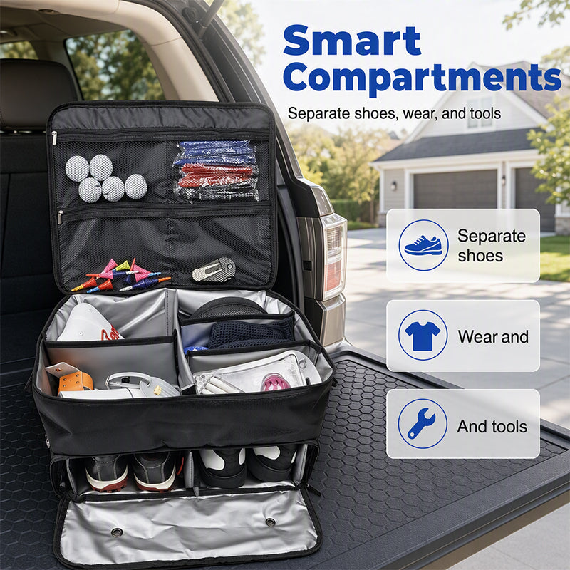 🥳2026 HOT SALE🥳💞50K+ SOLD! 🏌️🧳 50% OFF! Golf Trunk Organizer – large-capacity compartments keep shoes, balls & gear tidy. Durable, easy-carry & perfect for course trips! 🛡️✅