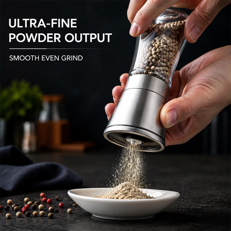🥳2026 HOT SALE🥳💞50K+ SOLD! 🪄✨ 50% OFF! Easy-Grind Manual Pepper Grinder – Clear glass body shows spice level at a glance. Smooth ceramic grinder, ergonomic hourglass grip – fresh flavour every time! 🔍👀