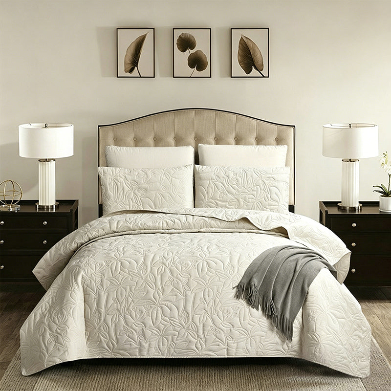 🥳2026 HOT SALE🥳💞50K+ SOLD! 🛏️✨ 50% OFF! 100% Cotton Bedding 4-Piece Set – embossed floral pattern, breathable & certified safe. Duvet cover, sheet & 2 pillowcases. Cosy all year round! 🛡️💚
