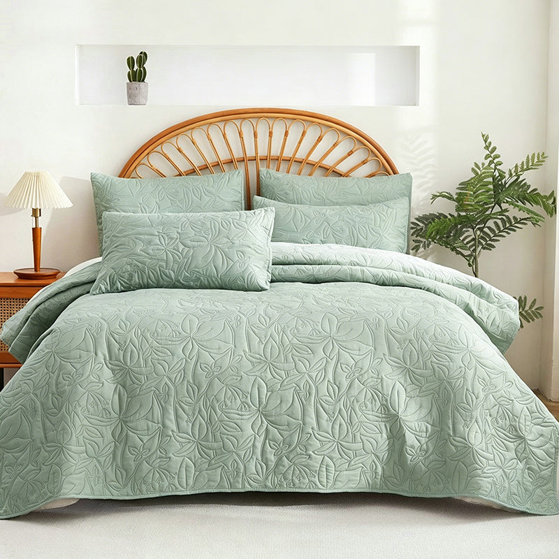🥳2026 HOT SALE🥳💞50K+ SOLD! 🛏️✨ 50% OFF! 100% Cotton Bedding 4-Piece Set – embossed floral pattern, breathable & certified safe. Duvet cover, sheet & 2 pillowcases. Cosy all year round! 🛡️💚