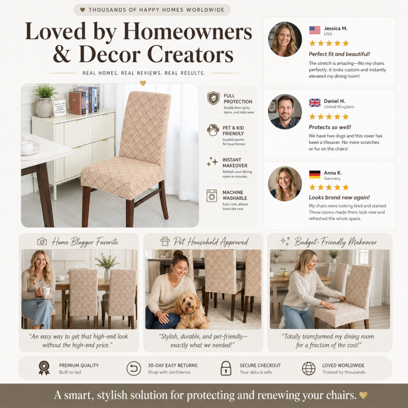 🥳2026 HOT SALE🥳💞50K+ SOLD! 🪑✨ 50% OFF! Universal Stretch Chair Seat Covers – Premium stretch fabric fits most mid‑back chairs, snug & wrinkle‑free. Non‑slip elastic edge stays firmly in place – instantly refresh your dining space! 🛡️🏠