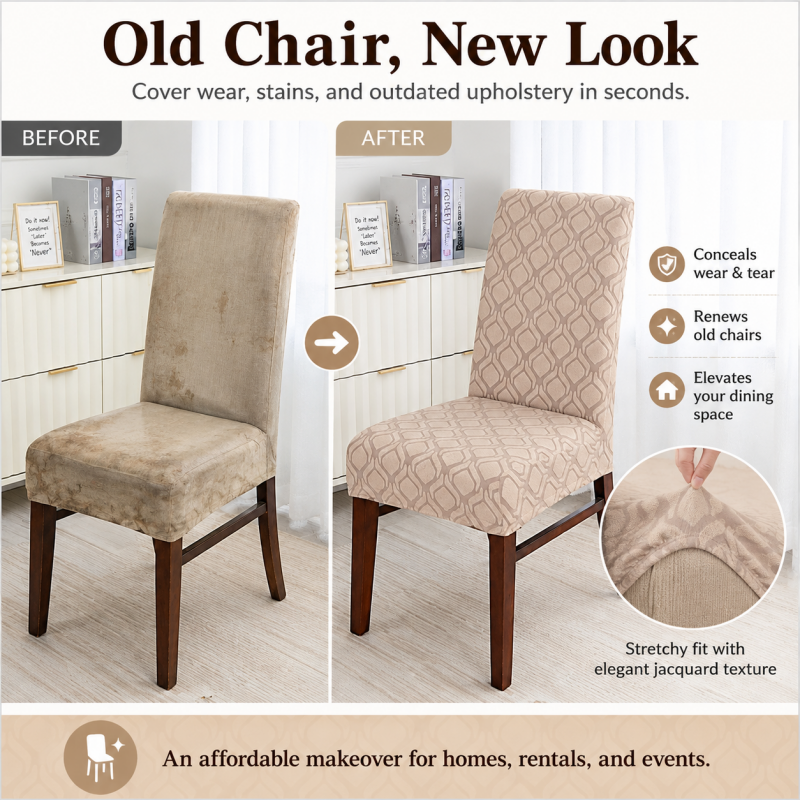 🥳2026 HOT SALE🥳💞50K+ SOLD! 🪑✨ 50% OFF! Universal Stretch Chair Seat Covers – Premium stretch fabric fits most mid‑back chairs, snug & wrinkle‑free. Non‑slip elastic edge stays firmly in place – instantly refresh your dining space! 🛡️🏠