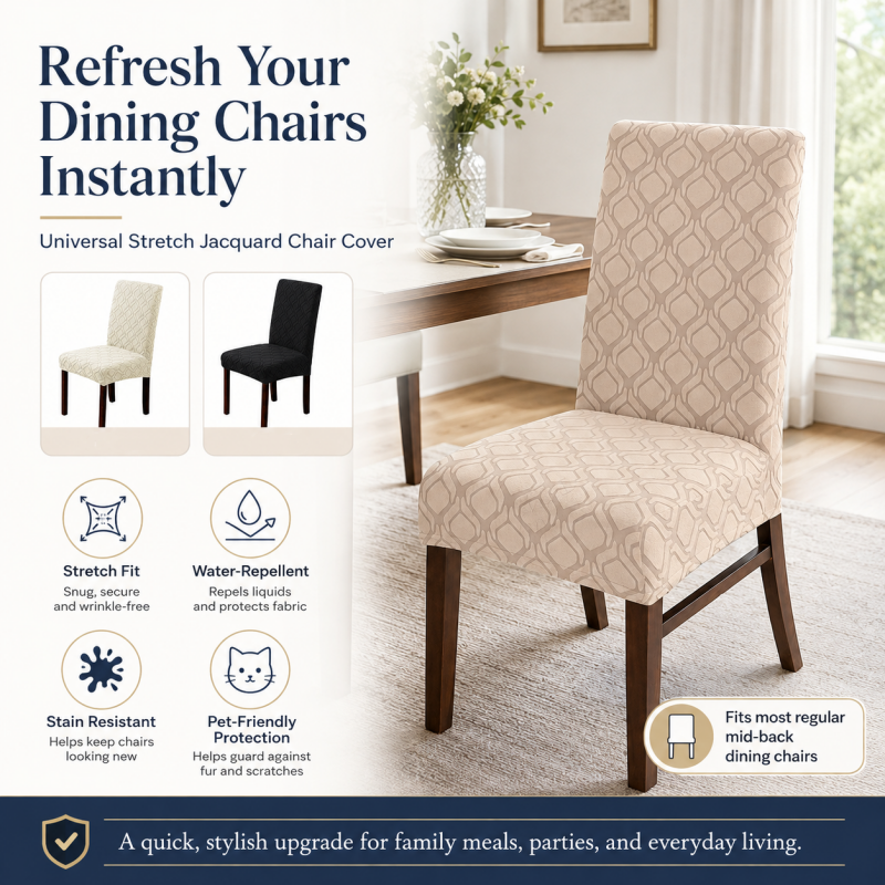 🥳2026 HOT SALE🥳💞50K+ SOLD! 🪑✨ 50% OFF! Universal Stretch Chair Seat Covers – Premium stretch fabric fits most mid‑back chairs, snug & wrinkle‑free. Non‑slip elastic edge stays firmly in place – instantly refresh your dining space! 🛡️🏠