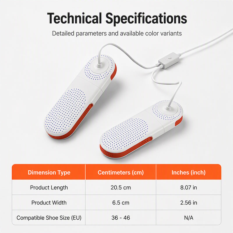 🥳2026 HOT SALE🥳💞50K+ SOLD! ☀️🧦 50% OFF! Retractable Electric Shoe Dryer with UV Sterilization – 360° heat circulation + UV blue light kills bacteria. Extendable arms fit all shoe sizes – dry & disinfect in one! 🛡️✨
