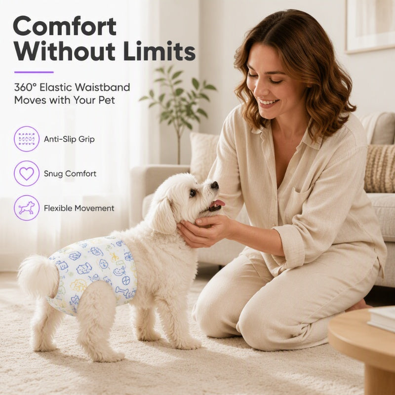 🥳2026 HOT SALE🥳💞50K+ SOLD! 🐕💧 50% OFF! Ultra‑Absorbent Breathable Disposable Pet Diapers – 7‑layer absorbency locks moisture fast, bamboo carbon neutralises odours. Leak‑resistant & comfortable – for dogs & cats of all sizes! 🛡️✨