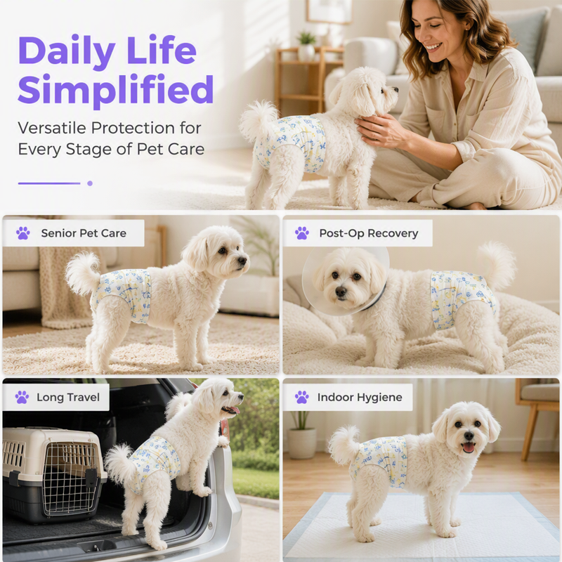 🥳2026 HOT SALE🥳💞50K+ SOLD! 🐕💧 50% OFF! Ultra‑Absorbent Breathable Disposable Pet Diapers – 7‑layer absorbency locks moisture fast, bamboo carbon neutralises odours. Leak‑resistant & comfortable – for dogs & cats of all sizes! 🛡️✨