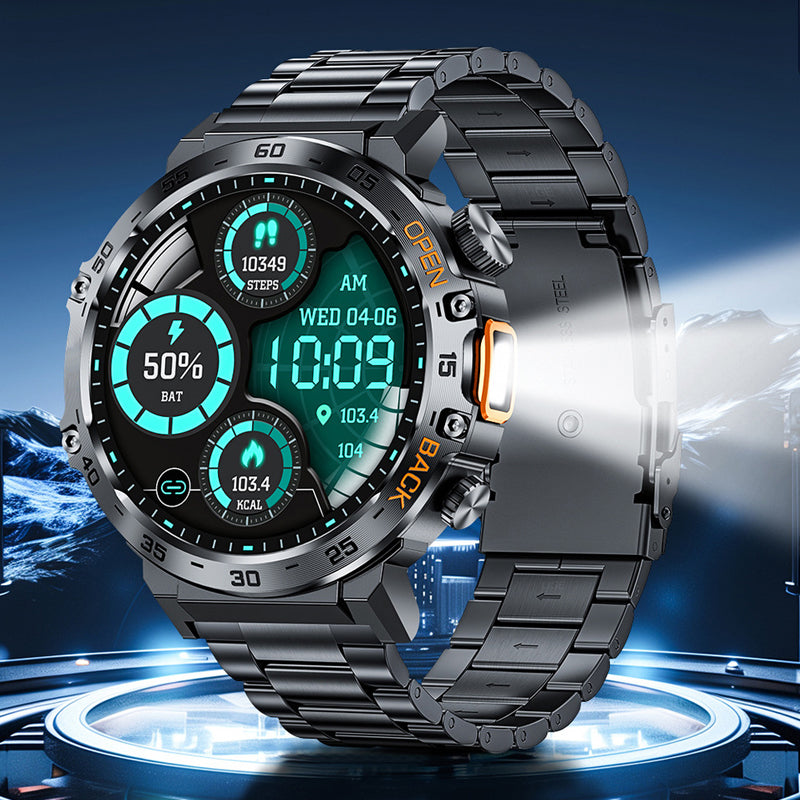 🥳2026 HOT SALE🥳💞50K+ SOLD! ⌚🔦 50% OFF! Outdoor Smartwatch – rugged build, LED flashlight, Bluetooth calling. For sports, fitness & adventure. Stay connected anywhere! 🏔️💪