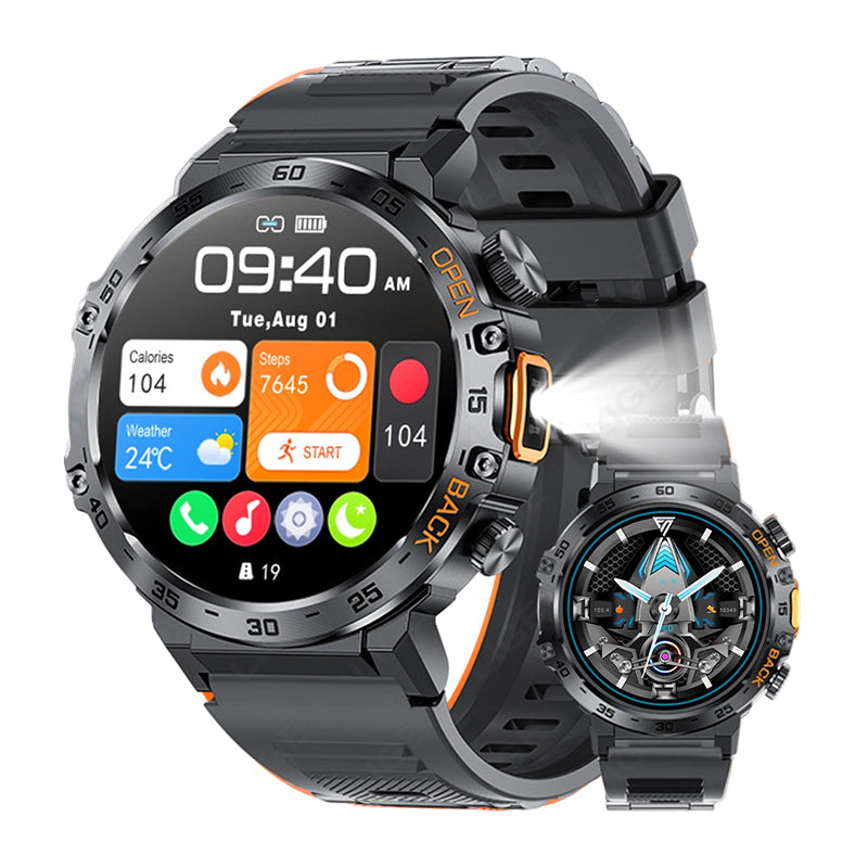 🥳2026 HOT SALE🥳💞50K+ SOLD! ⌚🔦 50% OFF! Outdoor Smartwatch – rugged build, LED flashlight, Bluetooth calling. For sports, fitness & adventure. Stay connected anywhere! 🏔️💪