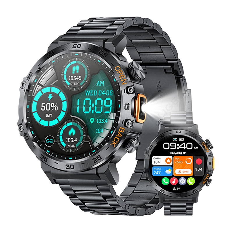 🥳2026 HOT SALE🥳💞50K+ SOLD! ⌚🔦 50% OFF! Outdoor Smartwatch – rugged build, LED flashlight, Bluetooth calling. For sports, fitness & adventure. Stay connected anywhere! 🏔️💪