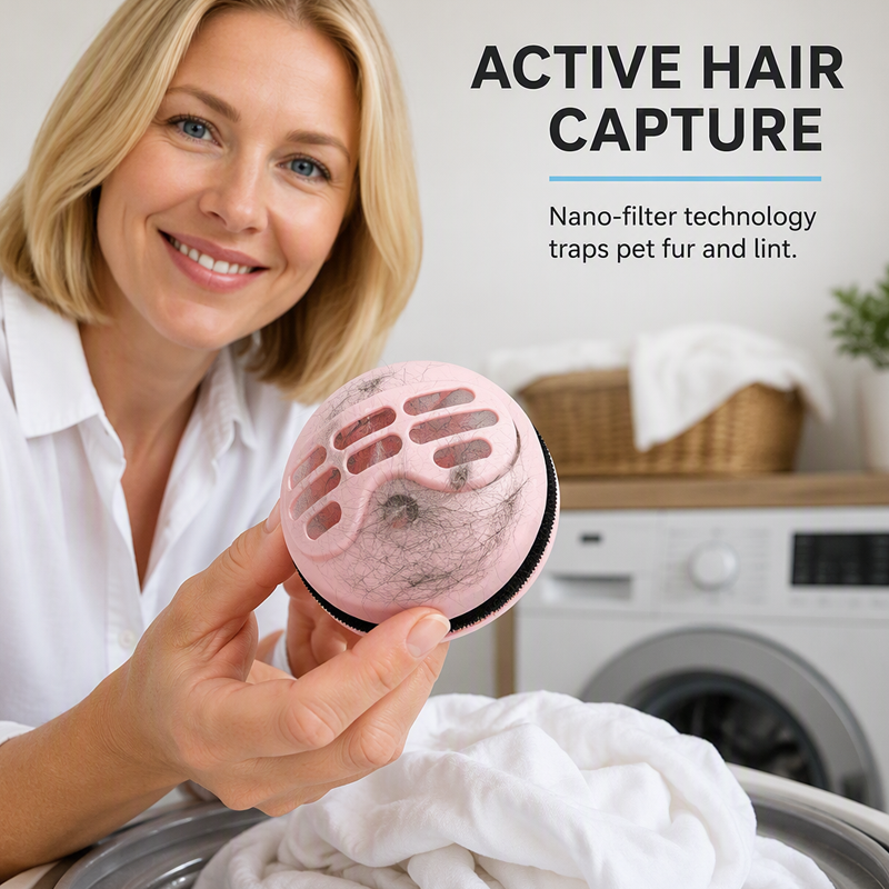 🥳2026 HOT SALE🥳💞50K+ SOLD! 🧺🐾 50% OFF! 2‑in‑1 Lint Remover & Laundry Ball – Built‑in magic tape captures pet hair, lint & debris. Anti‑tangling design protects clothes – clean laundry, happy you! ✨🧦