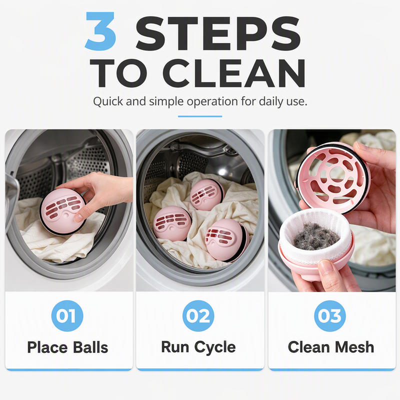 🥳2026 HOT SALE🥳💞50K+ SOLD! 🧺🐾 50% OFF! 2‑in‑1 Lint Remover & Laundry Ball – Built‑in magic tape captures pet hair, lint & debris. Anti‑tangling design protects clothes – clean laundry, happy you! ✨🧦
