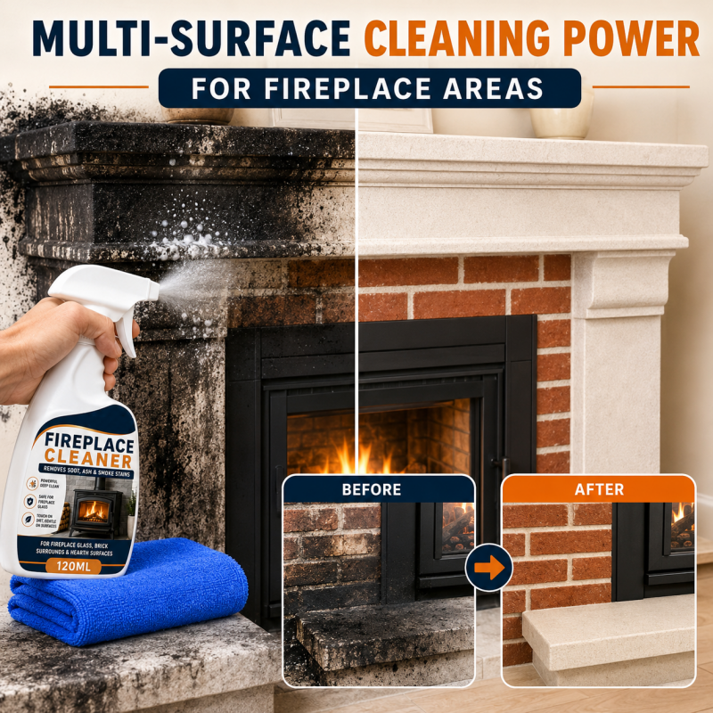 🥳2026 HOT SALE🥳💞50K+ SOLD! 🔥🧹 50% OFF! Fireplace Cleaner Spray with Towel – Dissolves stubborn soot, ash & smoke stains. Safe for glass, brick & metal – restores like-new shine! 🏠✨