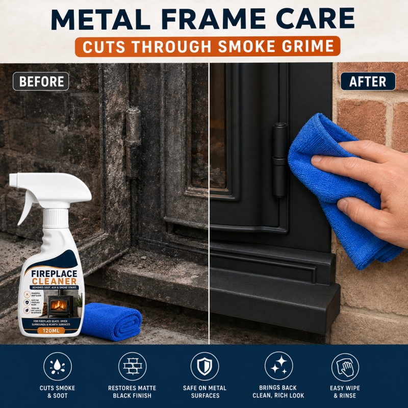 🥳2026 HOT SALE🥳💞50K+ SOLD! 🔥🧹 50% OFF! Fireplace Cleaner Spray with Towel – Dissolves stubborn soot, ash & smoke stains. Safe for glass, brick & metal – restores like-new shine! 🏠✨