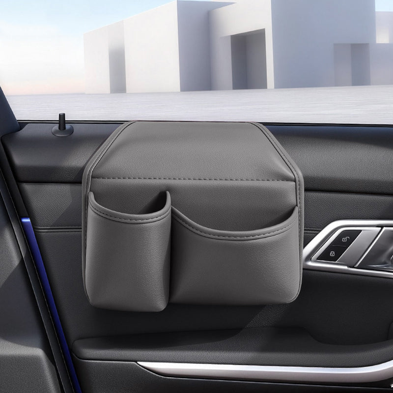 🥳2026 HOT SALE🥳💞50K+ SOLD! 🚗📱 50% OFF! Space-Saving Car Door Storage Organizer – Dual compartments for phone & bottle, ultra-slim design doesn’t block windows. Premium Nappa leather, flocked lining – no scratches, no clutter! 🛡️✨