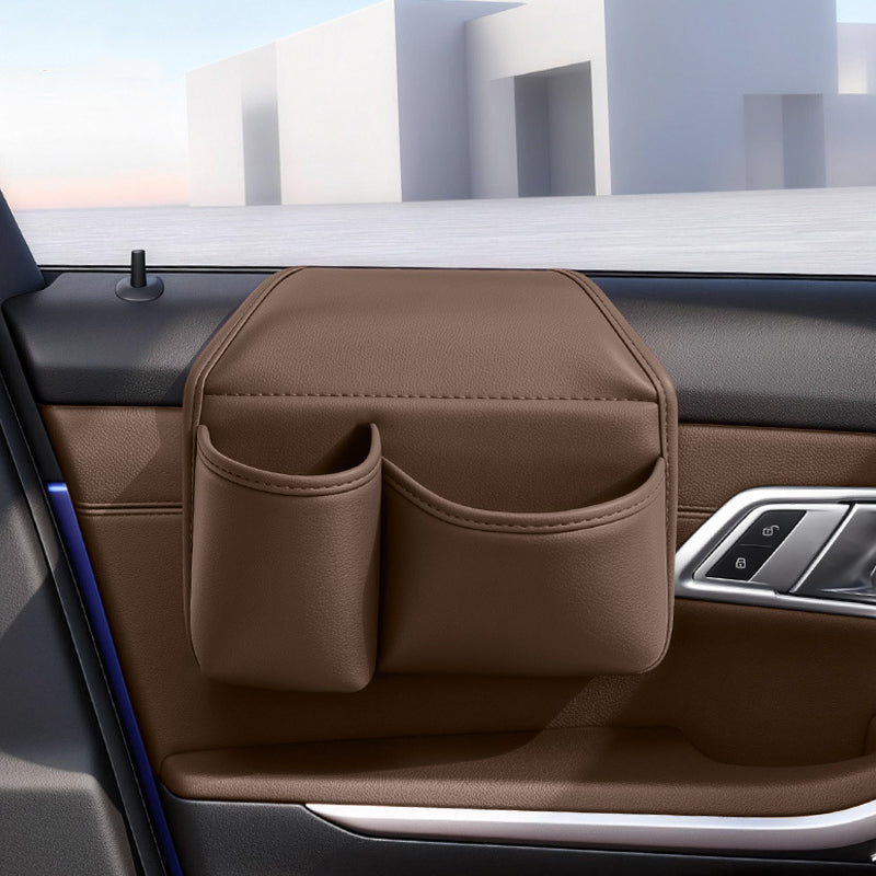 🥳2026 HOT SALE🥳💞50K+ SOLD! 🚗📱 50% OFF! Space-Saving Car Door Storage Organizer – Dual compartments for phone & bottle, ultra-slim design doesn’t block windows. Premium Nappa leather, flocked lining – no scratches, no clutter! 🛡️✨