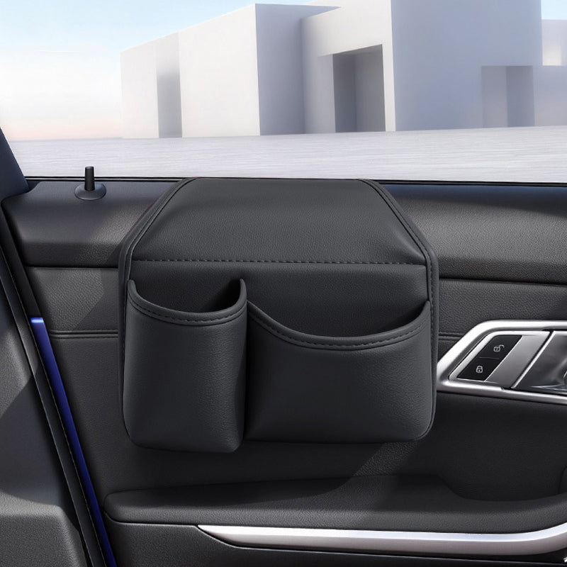 🥳2026 HOT SALE🥳💞50K+ SOLD! 🚗📱 50% OFF! Space-Saving Car Door Storage Organizer – Dual compartments for phone & bottle, ultra-slim design doesn’t block windows. Premium Nappa leather, flocked lining – no scratches, no clutter! 🛡️✨