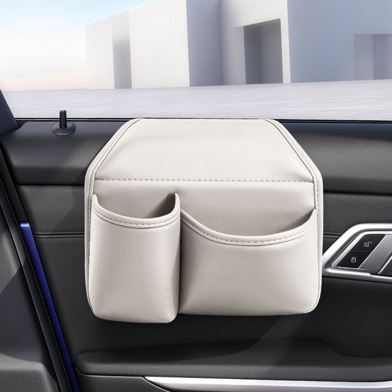 🥳2026 HOT SALE🥳💞50K+ SOLD! 🚗📱 50% OFF! Space-Saving Car Door Storage Organizer – Dual compartments for phone & bottle, ultra-slim design doesn’t block windows. Premium Nappa leather, flocked lining – no scratches, no clutter! 🛡️✨