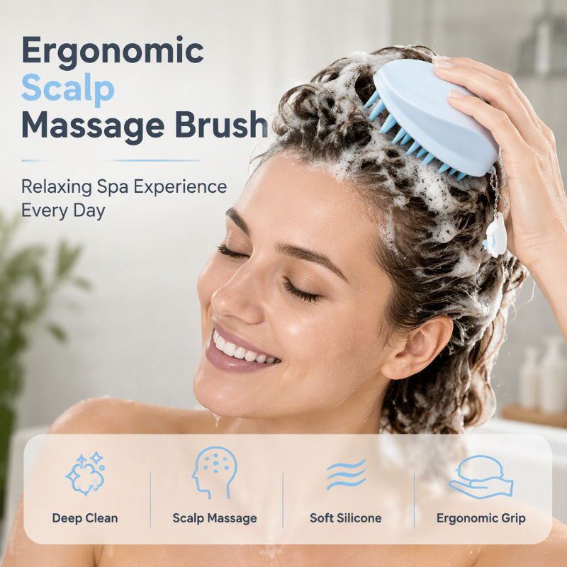 🥳2026 HOT SALE🥳💞50K+ SOLD! 🌀💪 50% OFF! Scalp Massage Brush – Food‑grade silicone, stimulates circulation & eases tension. Dry or wet use – acupressure technology for scalp wellness! From £2.99 – buy more, save more! 🧘‍♀️✨