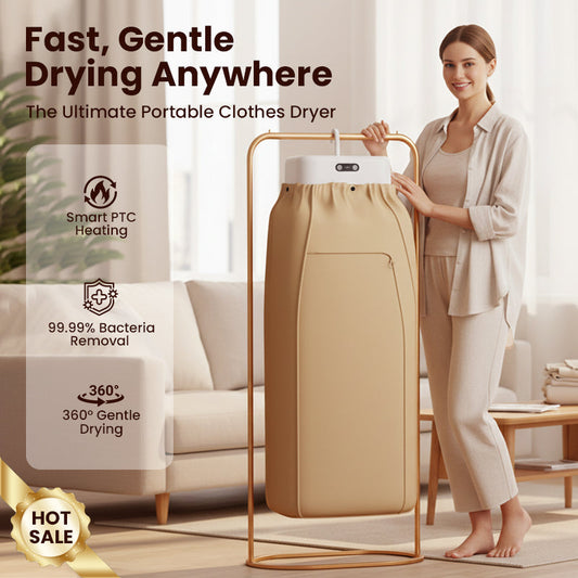🥳2026 HOT SALE🥳💞50K+ SOLD! 👕💨 50% OFF! Portable Clothes Dryer – 600W PTC heating, 360° airflow, 99.99% bacteria removal. 2 heat levels & 180-min timer, foldable & compact! 🛡️✅