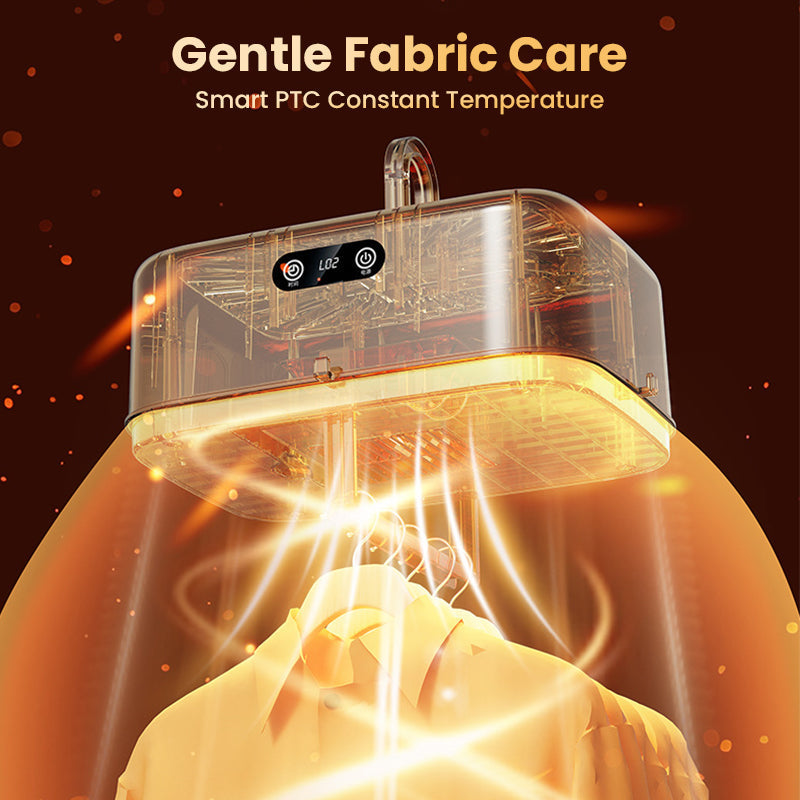 🥳2026 HOT SALE🥳💞50K+ SOLD! 👕💨 50% OFF! Portable Clothes Dryer – 600W PTC heating, 360° airflow, 99.99% bacteria removal. 2 heat levels & 180-min timer, foldable & compact! 🛡️✅