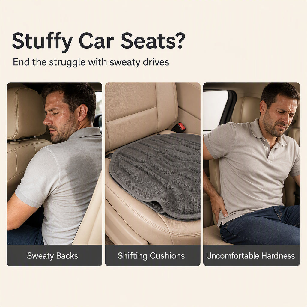 🥳2026 HOT SALE🥳💞50K+ SOLD! 🏆🚗 LAST DAY 50% OFF! Cooling Car Seat Cushion – Seaweed fibre linen keeps you cool, moisture‑wicking & breathable. Zero‑pressure latex support – perfect for long drives! 🌿💨
