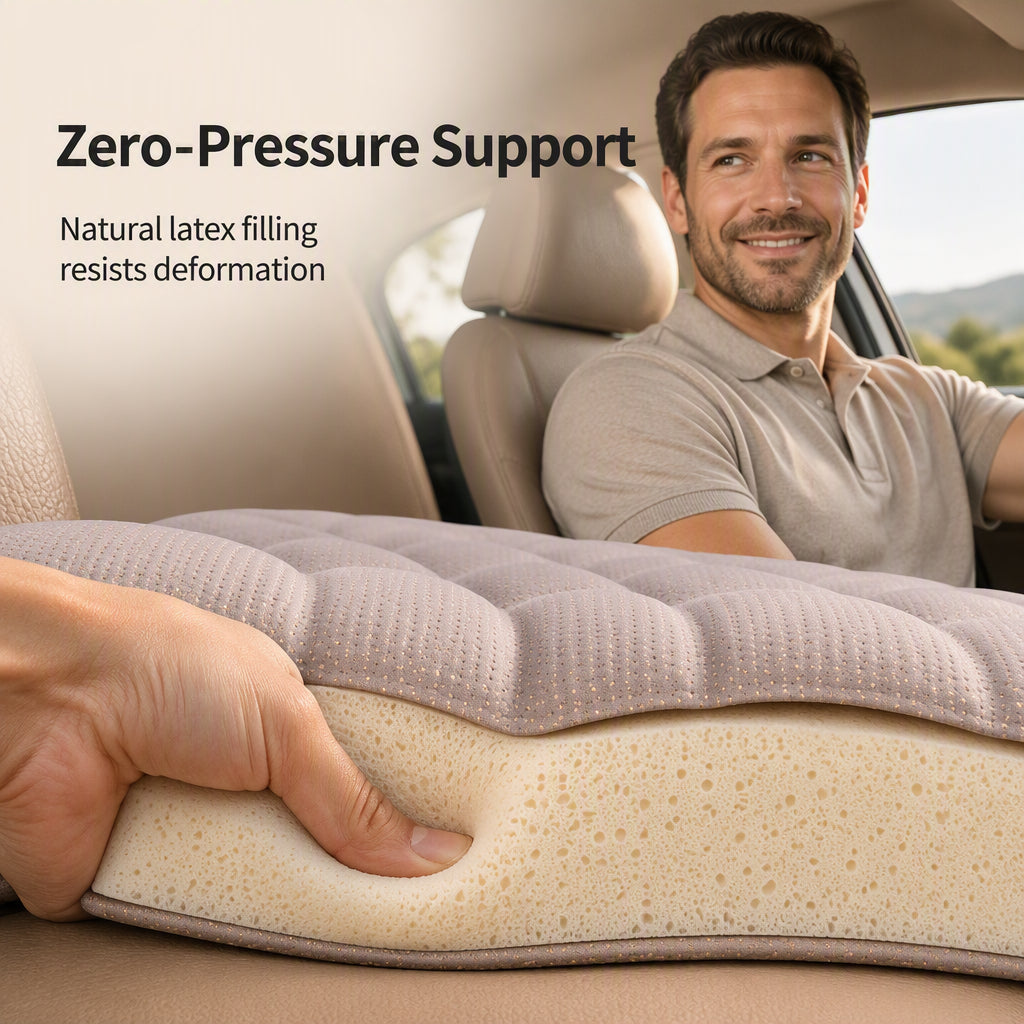 🥳2026 HOT SALE🥳💞50K+ SOLD! 🏆🚗 LAST DAY 50% OFF! Cooling Car Seat Cushion – Seaweed fibre linen keeps you cool, moisture‑wicking & breathable. Zero‑pressure latex support – perfect for long drives! 🌿💨
