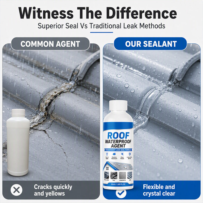 🥳2026 HOT SALE🥳💞50K+ SOLD! 🌧️🪣 50% OFF! Transparent Roof Waterproof Sealant – Invisible leak repair, preserves roof aesthetics. Deep‑penetrating polymer bonds with surfaces – weatherproof & crack‑resistant! 🔧✨