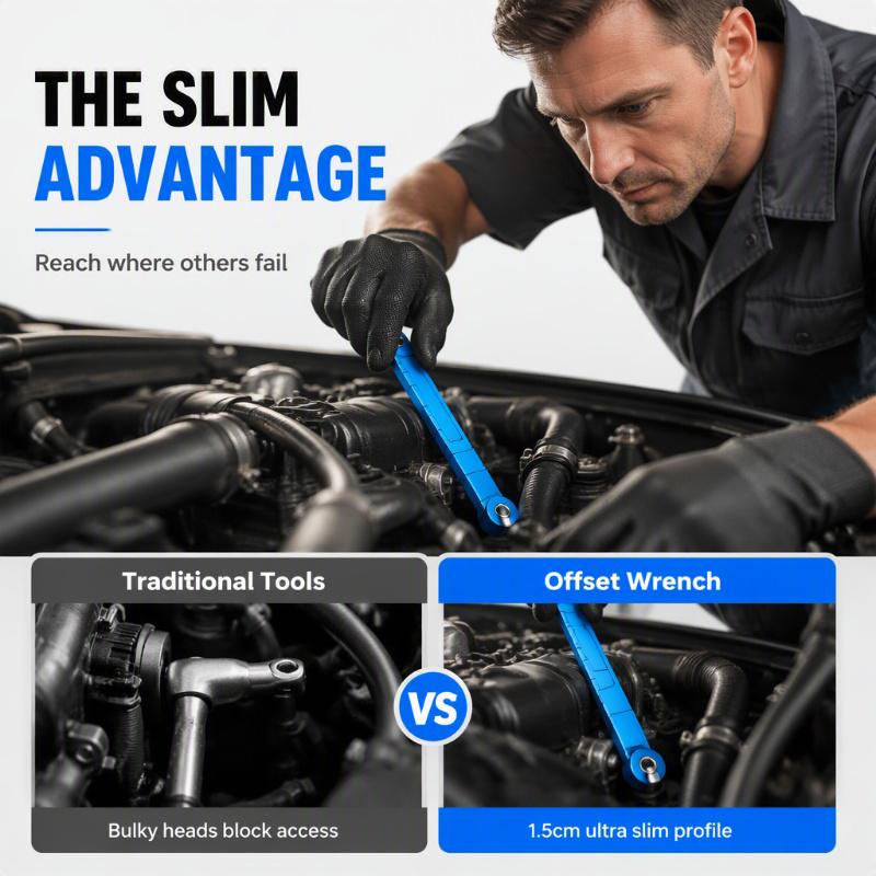 🥳2026 HOT SALE🥳💞50K+ SOLD! 🔧📏 50% OFF! Extended Reach Ratchet Wrench – Slim profile fits tight gaps, 39cm length. 72Nm torque tackles rusted bolts – a workshop essential! 🛠️💪