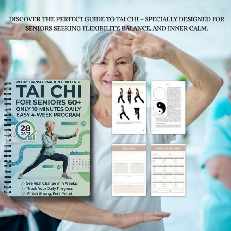 🥳2026 HOT SALE🥳💞50K+ SOLD! ☯️📖 50% OFF! 28-Day Tai Chi Practice Book – 10-min daily sessions, beginner-friendly illustrations & progress log. Gentle movement for seniors – build a healthy routine! 🌿✨