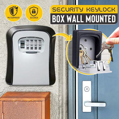 🥳2026 HOT SALE🥳💞50K+ SOLD! 🔑🔒 50% OFF! Wall Mount Key Lock Box – 4-digit resettable combination, reinforced hinge, waterproof & rust-resistant. Secure spare keys for home, garage & office! 🏠✅