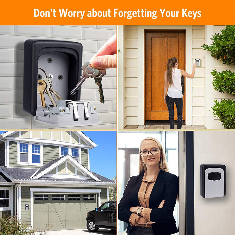 🥳2026 HOT SALE🥳💞50K+ SOLD! 🔑🔒 50% OFF! Wall Mount Key Lock Box – 4-digit resettable combination, reinforced hinge, waterproof & rust-resistant. Secure spare keys for home, garage & office! 🏠✅