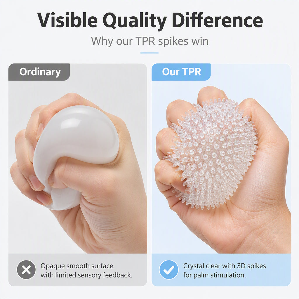 🥳2026 HOT SALE🥳💞50K+ SOLD! 🌀🔮 50% OFF! TPR Spiky Ball Skin – Transparent DIY squeeze toy shell with sealing plug. Fill with your choice – create your own stress‑relief toy! From £4.99 – lowest price! 🎨✋