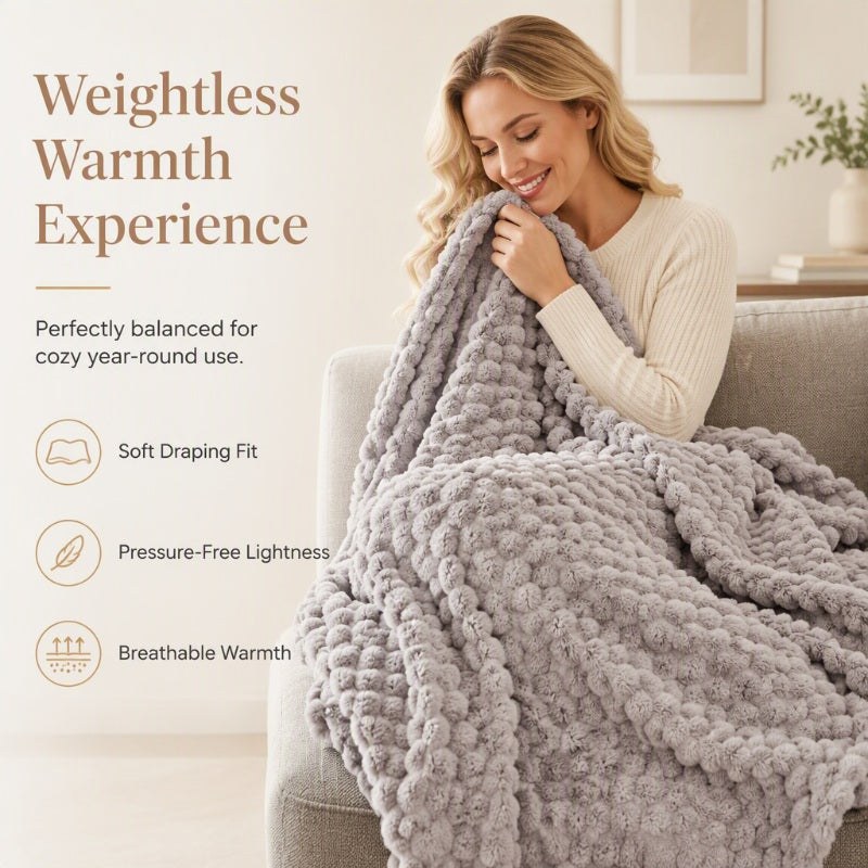 🥳2026 HOT SALE🥳💞50K+ SOLD! 🛋️✨ 50% OFF! Soft Flannel Throw Blanket – 3D bubble texture, cloud-like softness, breathable warmth. Perfect for sofa, bed & cosy nights! 🛡️💚