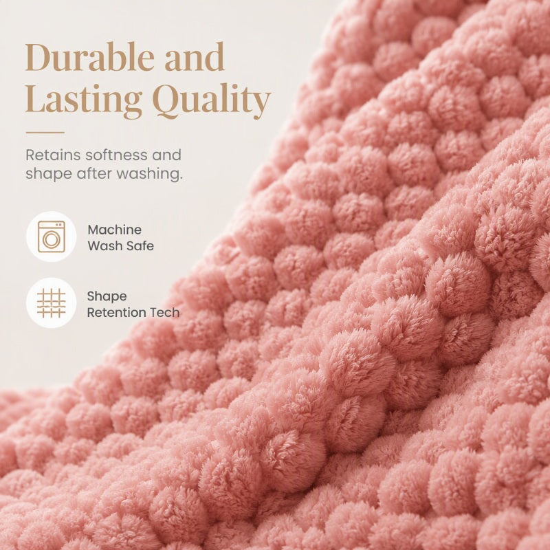 🥳2026 HOT SALE🥳💞50K+ SOLD! 🛋️✨ 50% OFF! Soft Flannel Throw Blanket – 3D bubble texture, cloud-like softness, breathable warmth. Perfect for sofa, bed & cosy nights! 🛡️💚
