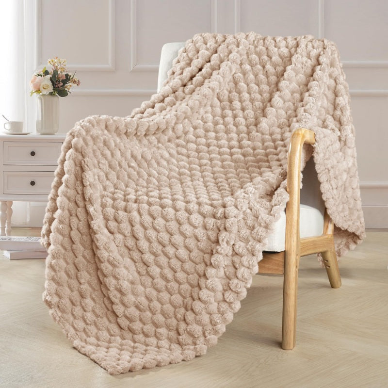 🥳2026 HOT SALE🥳💞50K+ SOLD! 🛋️✨ 50% OFF! Soft Flannel Throw Blanket – 3D bubble texture, cloud-like softness, breathable warmth. Perfect for sofa, bed & cosy nights! 🛡️💚