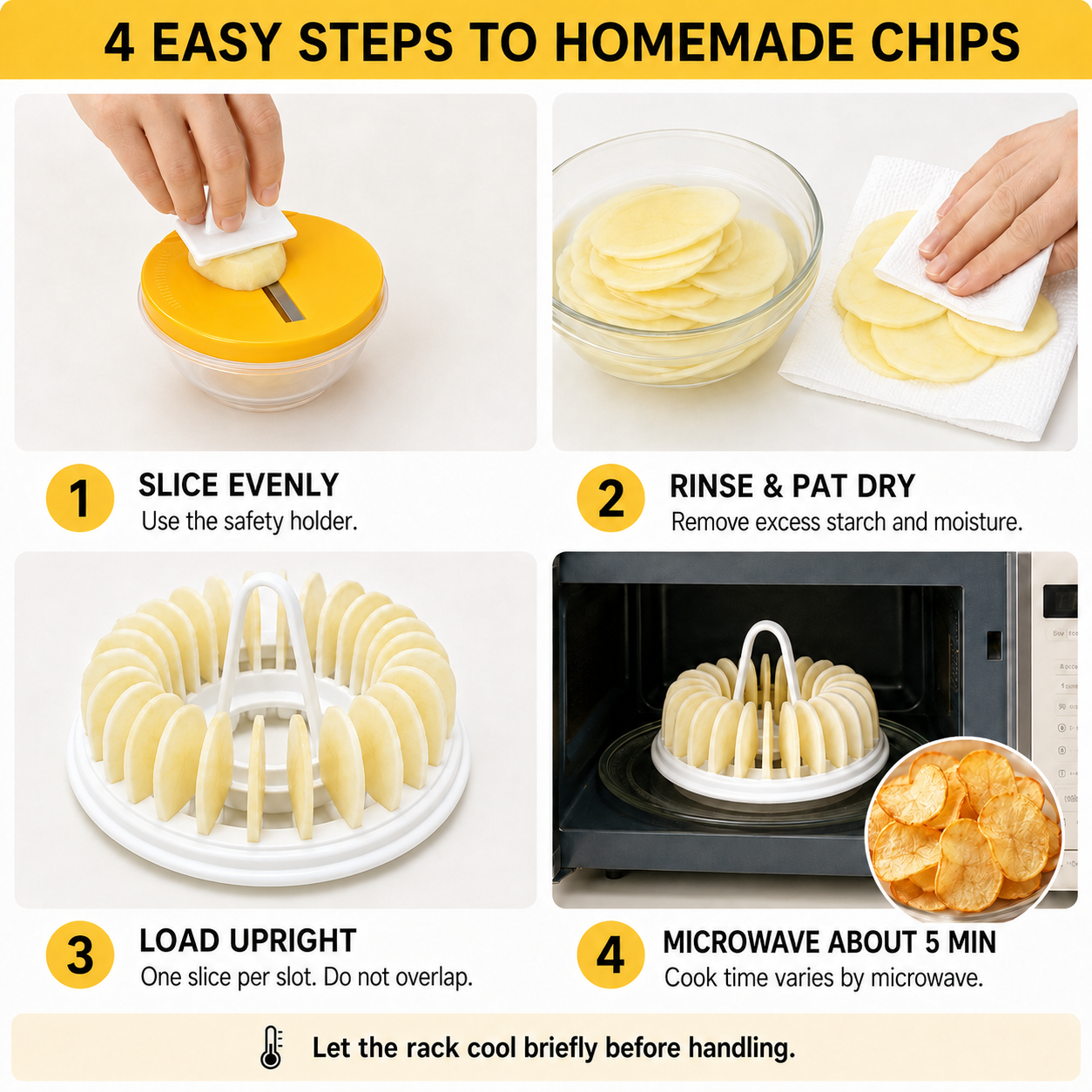 🥳2026 HOT SALE🥳💞50K+ SOLD! 🥔✨ 50% OFF! DIY Microwave Potato Chip Maker – Oil‑free, healthy & crispy in minutes. Slicer bowl & baking rack included – guilt‑free snacking for everyone!  🌿💪